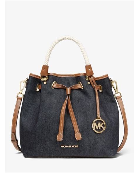 michael kors blakely denim bucket bag|Blakely Medium Leather Bucket Bag .